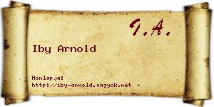 Iby Arnold névjegykártya